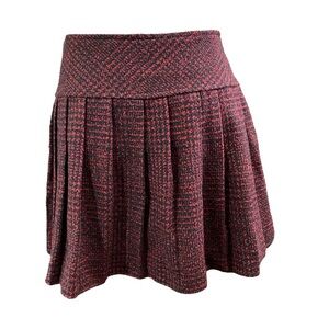 Chouyatou Plaid Pleated Women's Mini Skirt Sz-Medium